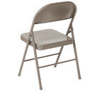 2 Pack SINGLEWAVE Series Double Braced Gray Metal Folding Chair