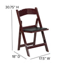 SINGLEWAVE™ Folding Chair - Red Mahogany Resin - 2 Pack 1000LB Weight Capacity Comfortable Event Chair - Light Weight Folding Chair