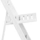 2 Pack SINGLEWAVE Series 1000 lb. Capacity White Resin Folding Chair with Slatted Seat