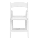 SINGLEWAVE™ Folding Chair - White Resin - 2 Pack 1000LB Weight Capacity Comfortable Event Chair - Light Weight Folding Chair