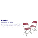 SINGLEWAVE™ Series Plastic Folding Chair - Red - 2 Pack 650LB Weight Capacity Comfortable Event Chair - Lightweight Folding Chair