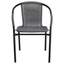 2 Pack Gray Rattan Indoor-Outdoor Restaurant Stack Chair