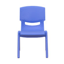 2 Pack Blue Plastic Stackable School Chair with 10.5'' Seat Height