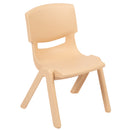 2 Pack Natural Plastic Stackable School Chair with 10.5" Seat Height