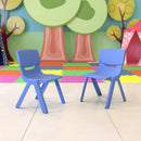 2 Pack Blue Plastic Stackable School Chair with 13.25" Seat Height
