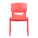 2 Pack Red Plastic Stackable School Chair with 15.5" Seat Height