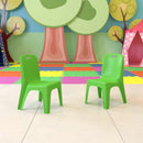 2 Pack Green Plastic Stackable School Chair with Carrying Handle and 11" Seat Height