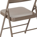 SINGLEWAVE Series Double Braced Beige Metal Folding Chair