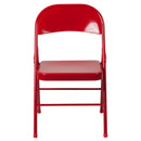 SINGLEWAVE Series Double Braced Red Metal Folding Chair