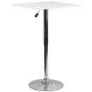 23.75'' Square Adjustable Height White Wood Table (Adjustable Range 33'' - 40.5'')