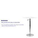 23.75'' Square Adjustable Height White Wood Table (Adjustable Range 33'' - 40.5'')