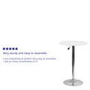 23.75'' Round Adjustable Height White Wood Table (Adjustable Range 26.25'' - 35.75'')