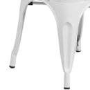 Commercial Grade White Metal Indoor-Outdoor Stackable Chair