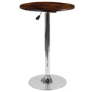 23.5'' Round Adjustable Height Rustic Pine Wood Table (Adjustable Range 26.25'' - 35.5'')