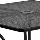 Commercial Grade 35.5" Square Black Indoor-Outdoor Steel Patio Table Set with 4 Round Back Chairs
