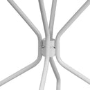 Commercial Grade 35.25" Round White Indoor-Outdoor Steel Patio Table with Umbrella Hole