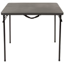 2.83-Foot Square Bi-Fold Dark Gray Plastic Folding Table with Carrying Handle