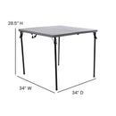 2.83-Foot Square Bi-Fold Gray Plastic Folding Table with Carrying Handle
