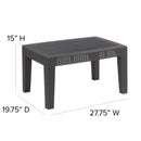 Dark Gray Faux Rattan Coffee Table