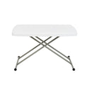 30 Inch Granite White Indoor/Outdoor Plastic Folding Table, Adjustable Height Commercial Grade Side Table, Laptop Table, TV Tray