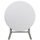 2.63-Foot Round Granite White Plastic Folding Table