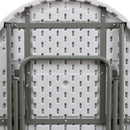 2.63-Foot Round Granite White Plastic Folding Table