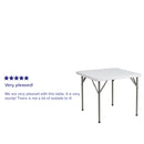 2.85-Foot Square Granite White Plastic Folding Table