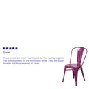 Commercial Grade Purple Metal Indoor-Outdoor Stackable Chair