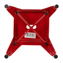 18" Table Height Stool, Stackable Backless Metal Indoor Dining Stool, Commercial Grade Restaurant Stool in Red - Set of 4