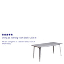 Commercial Grade 31.5" x 63" Rectangular Silver Metal Indoor-Outdoor Table