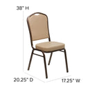 SINGLEWAVE Series Crown Back Stacking Banquet Chair in Tan Vinyl - Copper Vein Frame