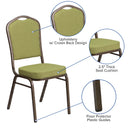 SINGLEWAVE Series Crown Back Stacking Banquet Chair in Moss Fabric - Gold Vein Frame