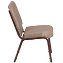 SINGLEWAVE Series 18.5''W Stacking Church Chair in Beige Fabric - Copper Vein Frame