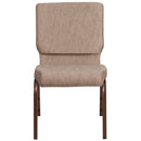 SINGLEWAVE Series 18.5''W Stacking Church Chair in Beige Fabric - Copper Vein Frame