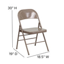 SINGLEWAVE Series Triple Braced & Double Hinged Beige Metal Folding Chair
