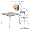 Gray Folding Card Table - Lightweight Portable Folding Table with Collapsible Legs