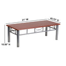Mahogany Laminate Coffee Table with Silver Steel Frame