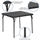 Kids Black 5 Piece Folding Table and Chair Set