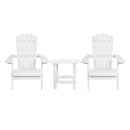2 Pack Charlestown All-Weather Poly Resin Folding Adirondack Chair with Side Table