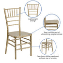 SINGLEWAVE PREMIUM Series Gold Resin Stacking Chiavari Chair