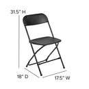 SINGLEWAVE™ Series Plastic Folding Chair - Black - 650LB Weight Capacity Comfortable Event Chair - Lightweight Folding Chair