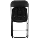 SINGLEWAVE™ Series Plastic Folding Chair - Black - 650LB Weight Capacity Comfortable Event Chair - Lightweight Folding Chair