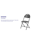 SINGLEWAVE Series 650 lb. Capacity Black Plastic Fan Back Folding Chair