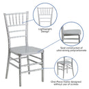 SINGLEWAVE PREMIUM Series Silver Resin Stacking Chiavari Chair