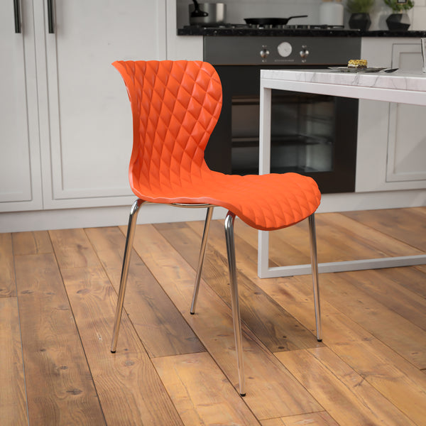 Lowell Contemporary Design Orange Plastic Stack Chair