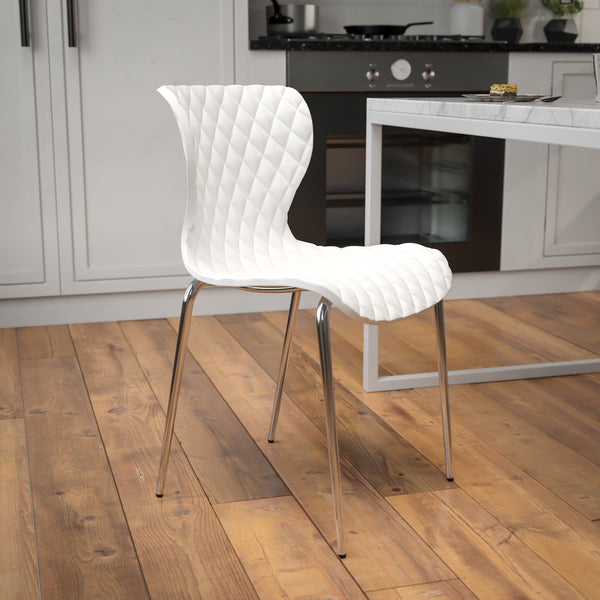 Lowell Contemporary Design White Plastic Stack Chair
