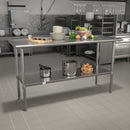 Stainless Steel 18 Gauge Work Table with Undershelf - NSF Certified - 60"W x 24"D x 34.5"H