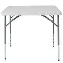 2.79-Foot Square Height Adjustable Granite White Plastic Folding Table
