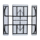 Insta-Fold White Wood Grain Folding Picnic Table and Benches - 4.5 Foot Folding Table