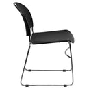 SINGLEWAVE Series 880 lb. Capacity Black Ultra-Compact Stack Chair with Chrome Frame